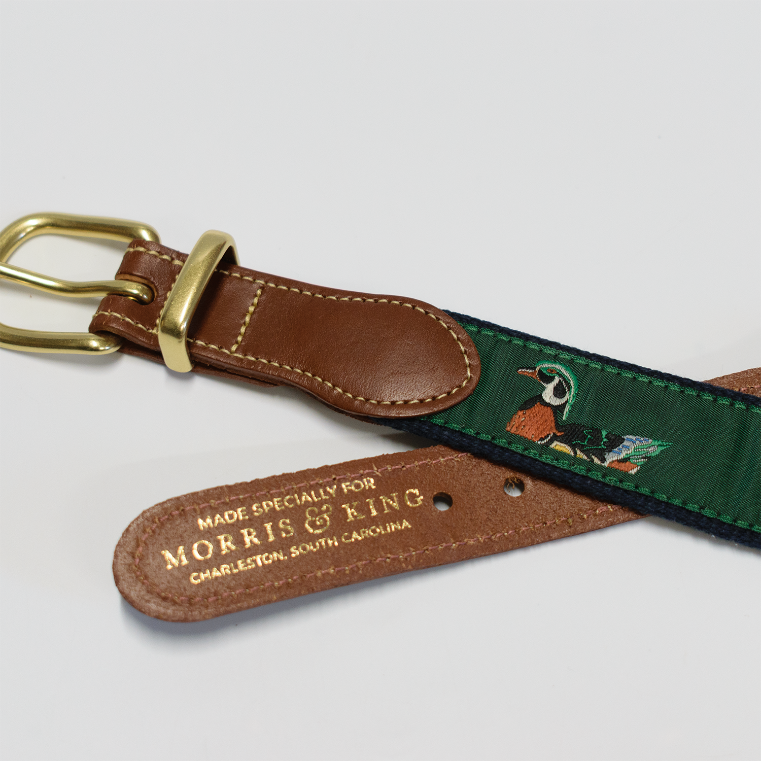Navy Mallard Motif Belt