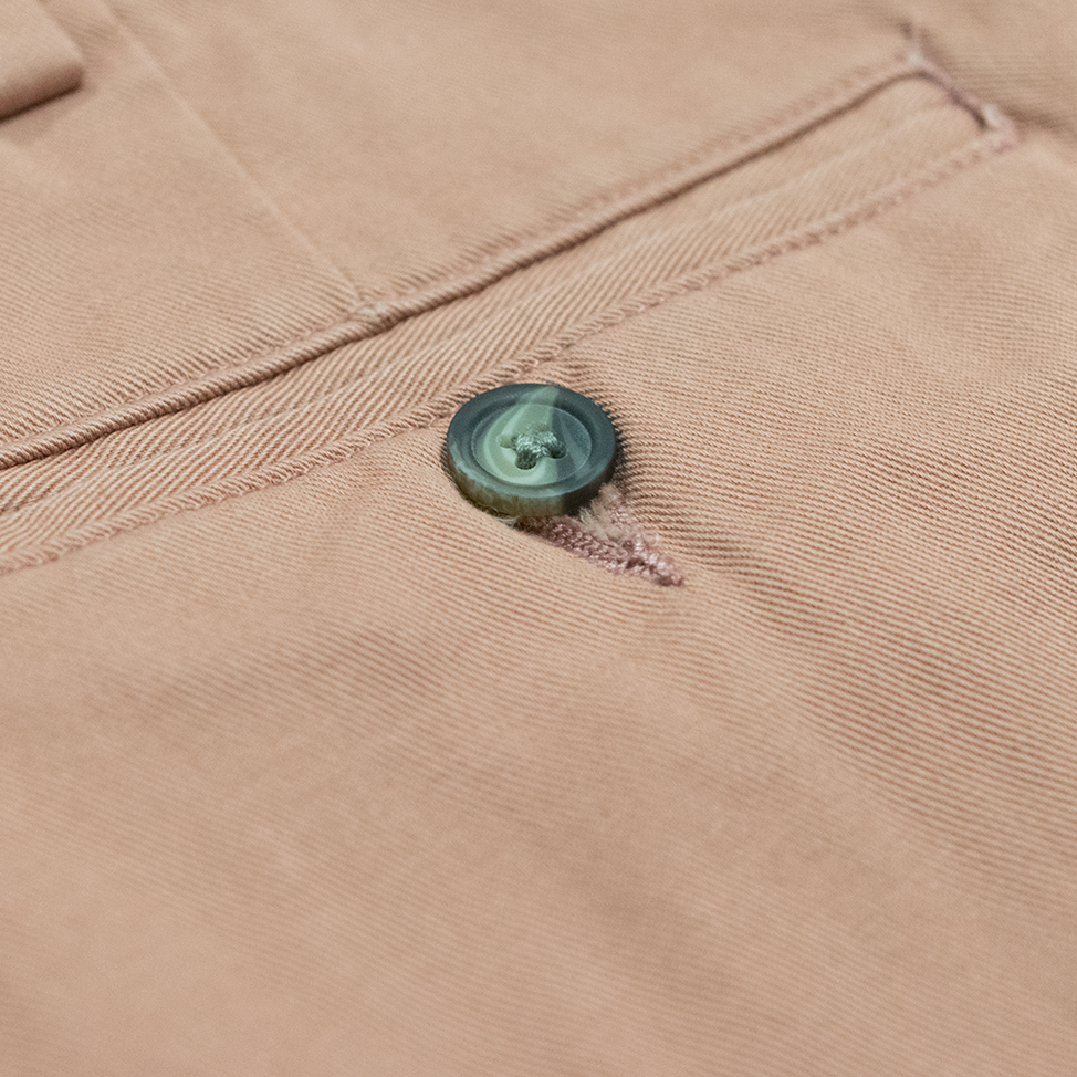 Deep Salmon Combed Cotton Pants - Classic Fit