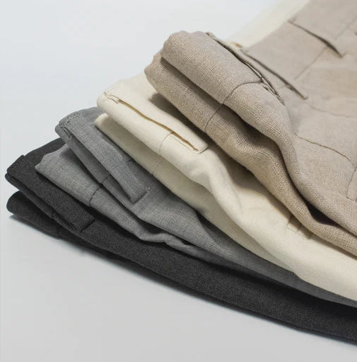 Light Grey Tropical Wool Trousers - Classic Fit