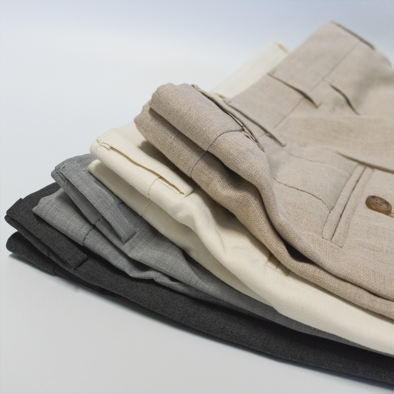 Natural Linen Trousers - Classic Fit