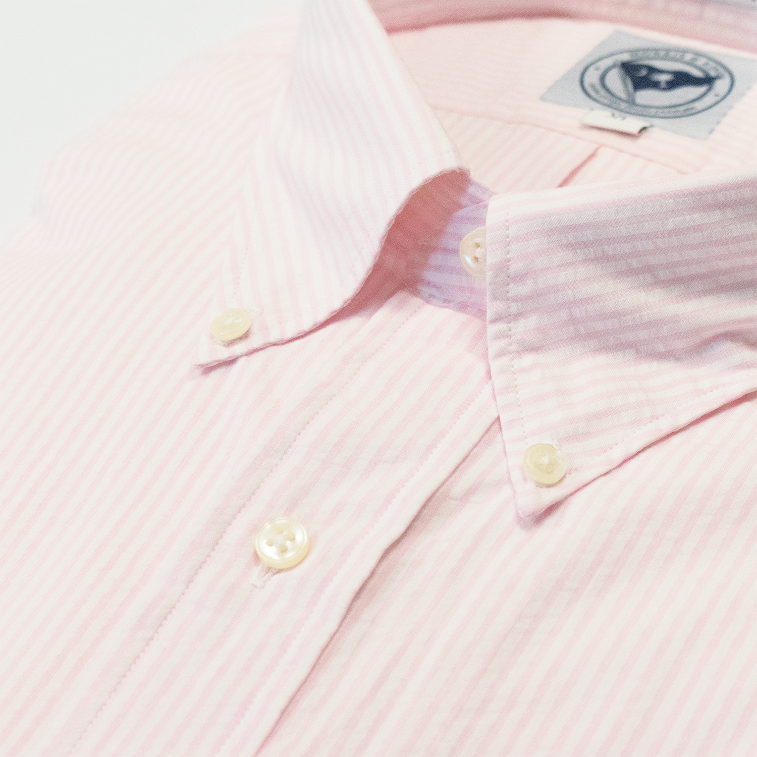 Pink / White Seersucker Button Down Shirt - Classic Fit