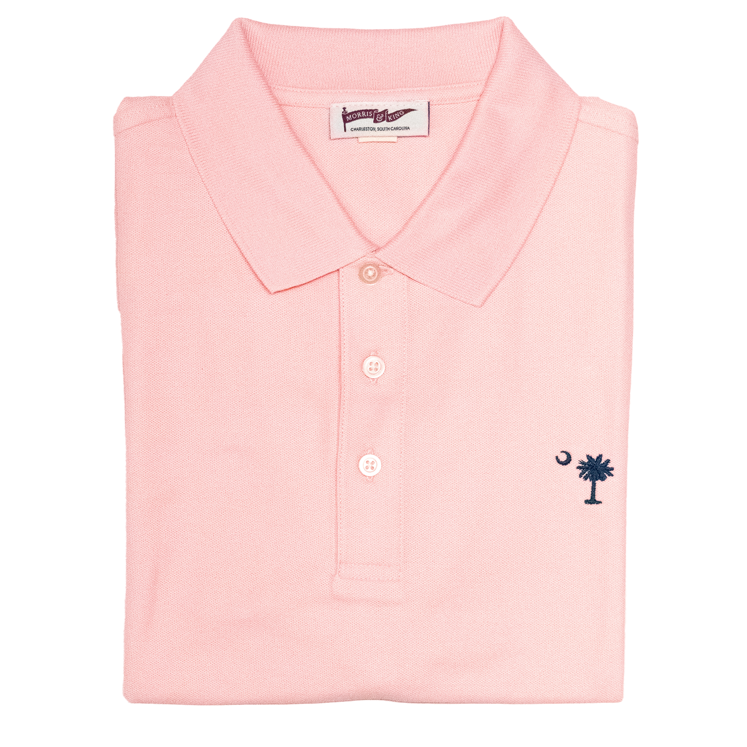 Pink Palmetto & Crescent Pique Polo