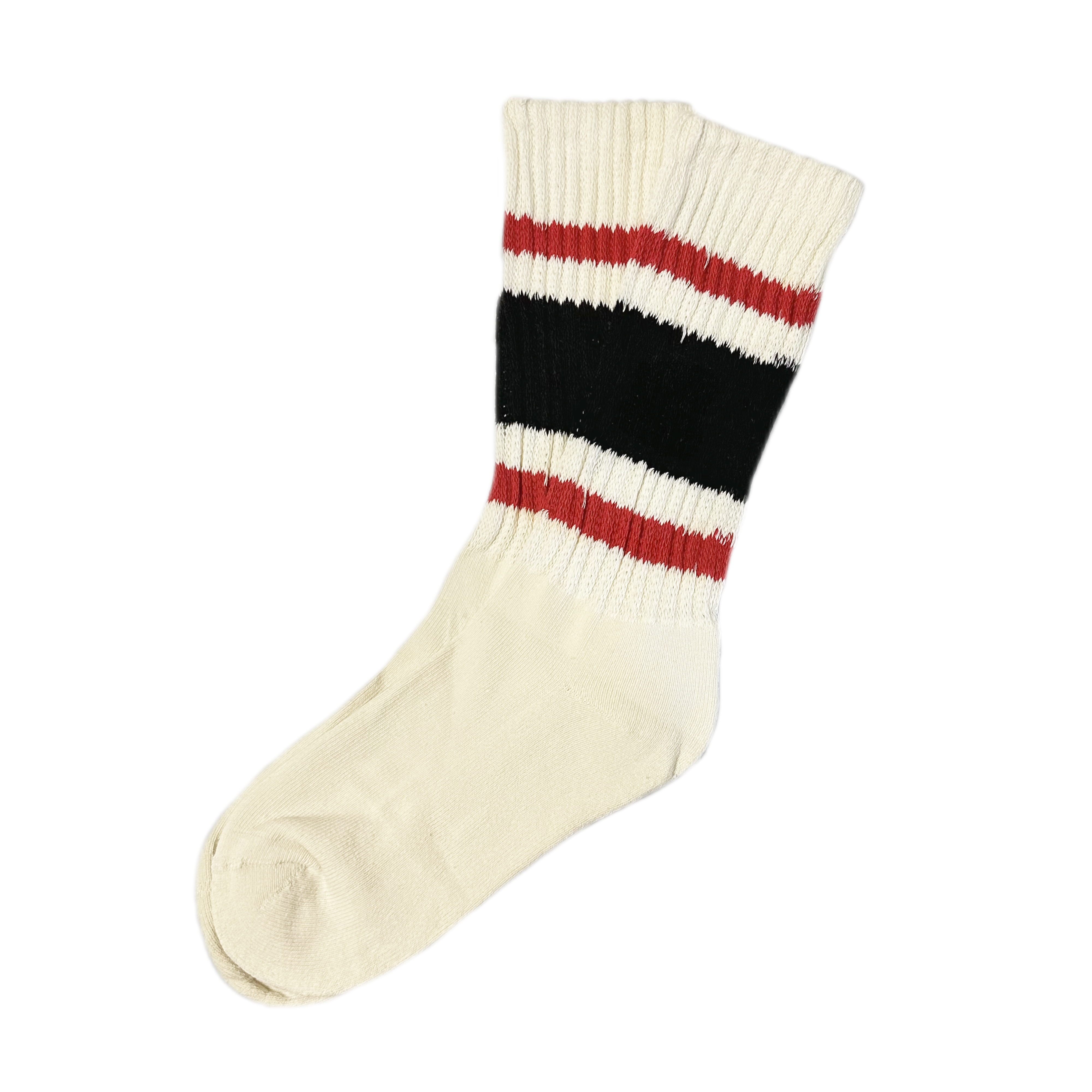 Red / Black / Cream Stripe Knit Socks