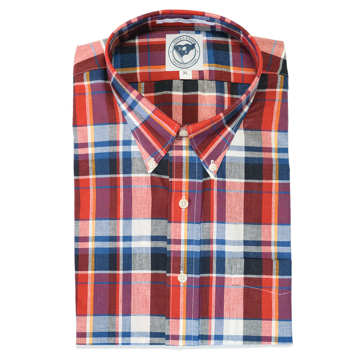 Red / Blue Madras Button Down Shirt - Classic Fit