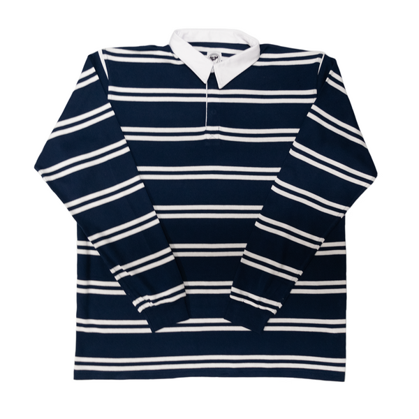 Navy / White Stripe Summer Knit Rugby Shirt