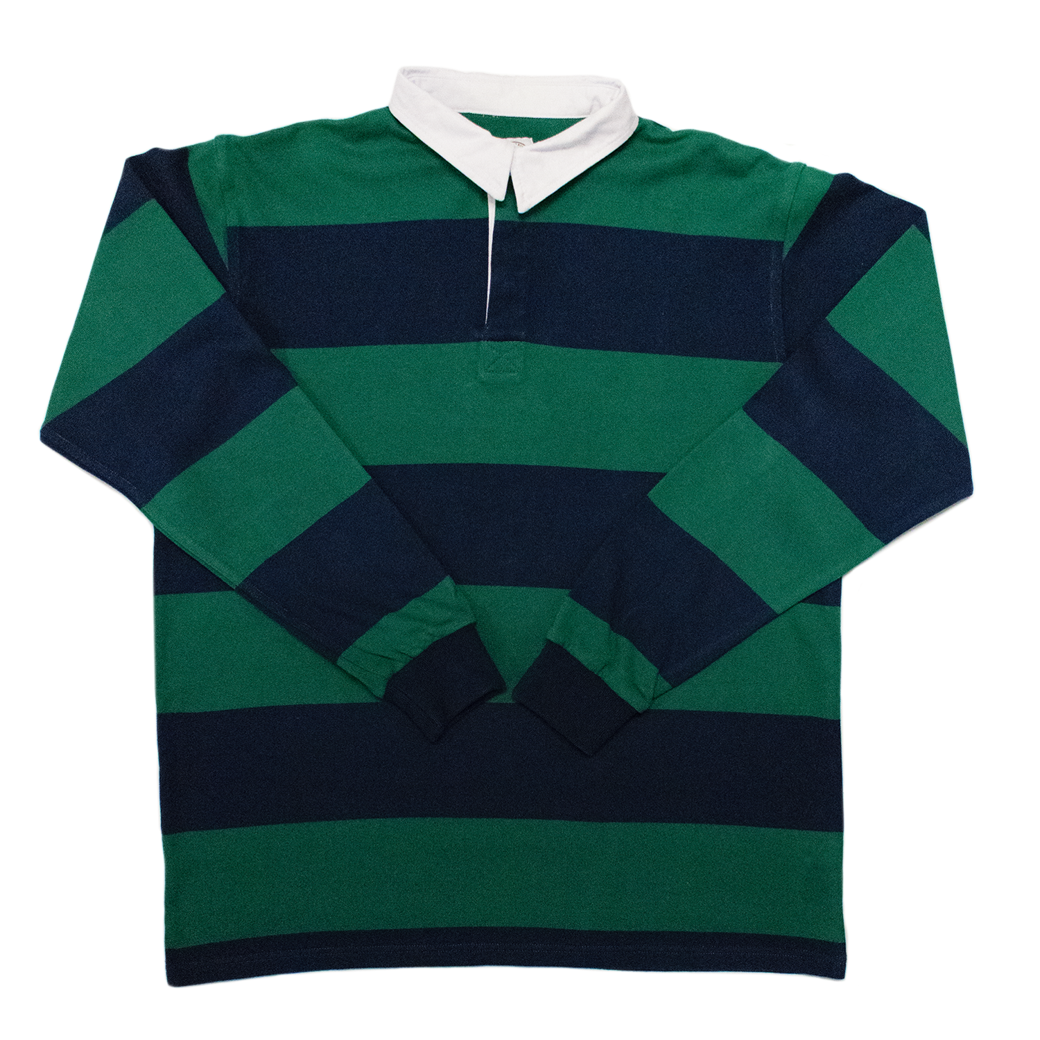Teal / Navy Collegiate Stripe Rugby Shirt - Regular Fit