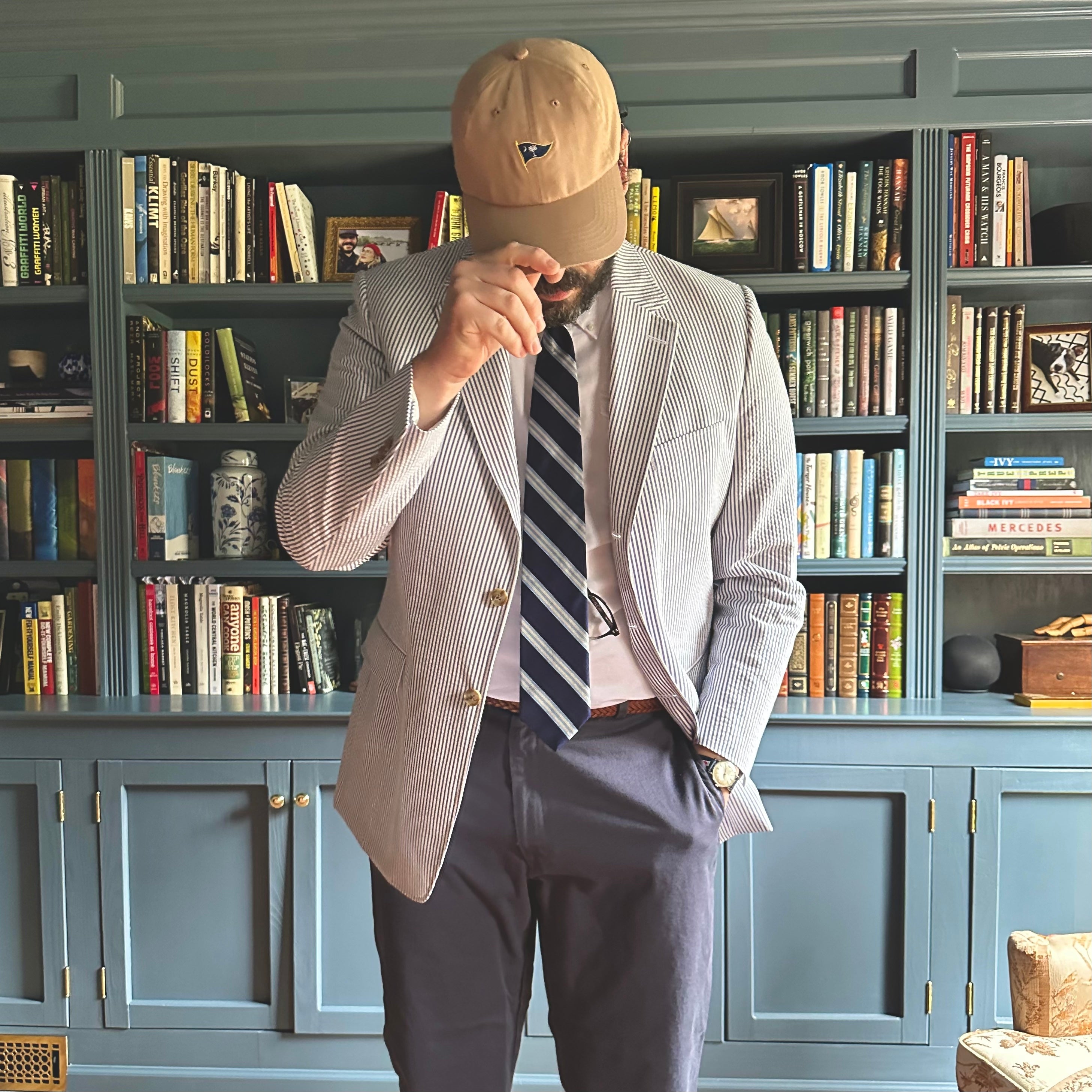 Navy / White Seersucker Sport Coat