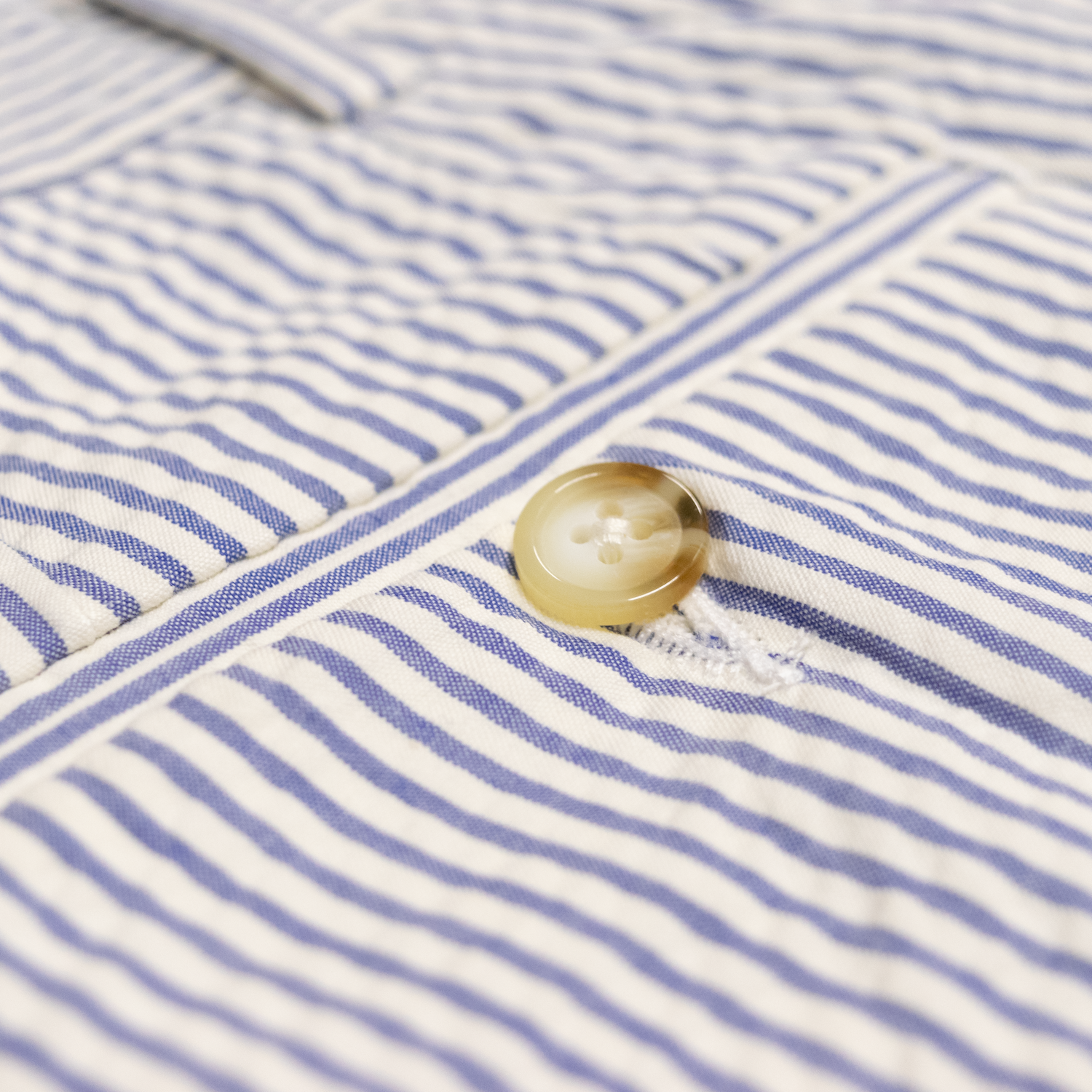 Blue / White Seersucker Trousers - Classic Fit