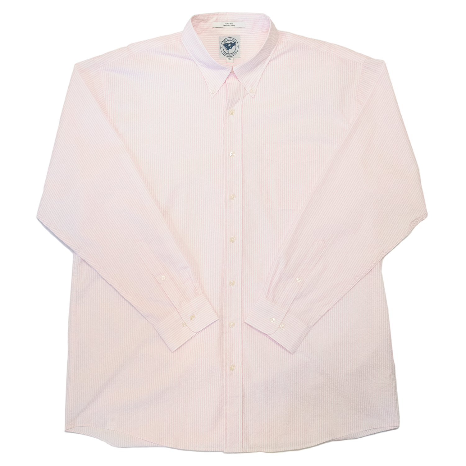 Pink / White Seersucker Button Down Shirt - Classic Fit