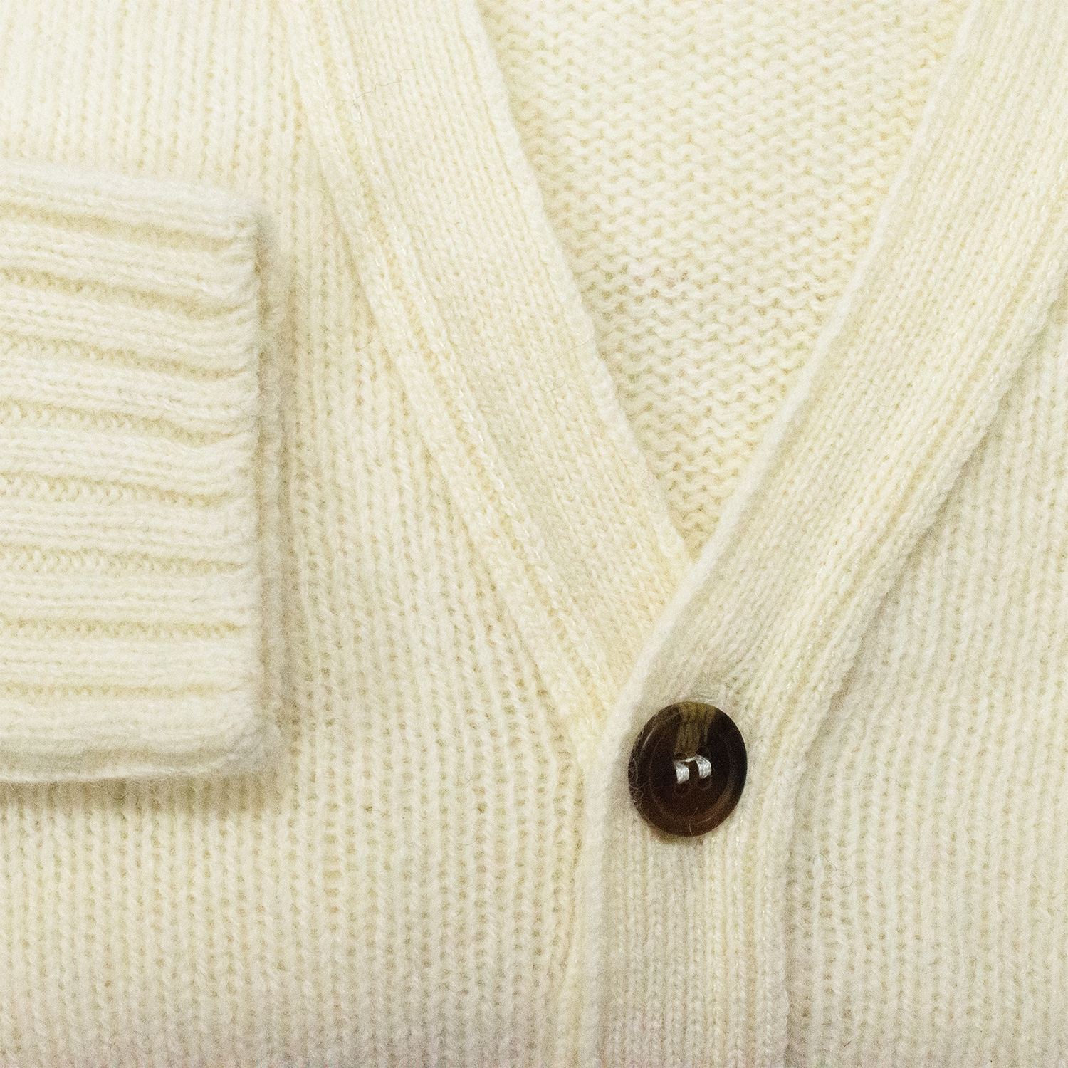 Snow White Scottish Shetland Wool Cardigan