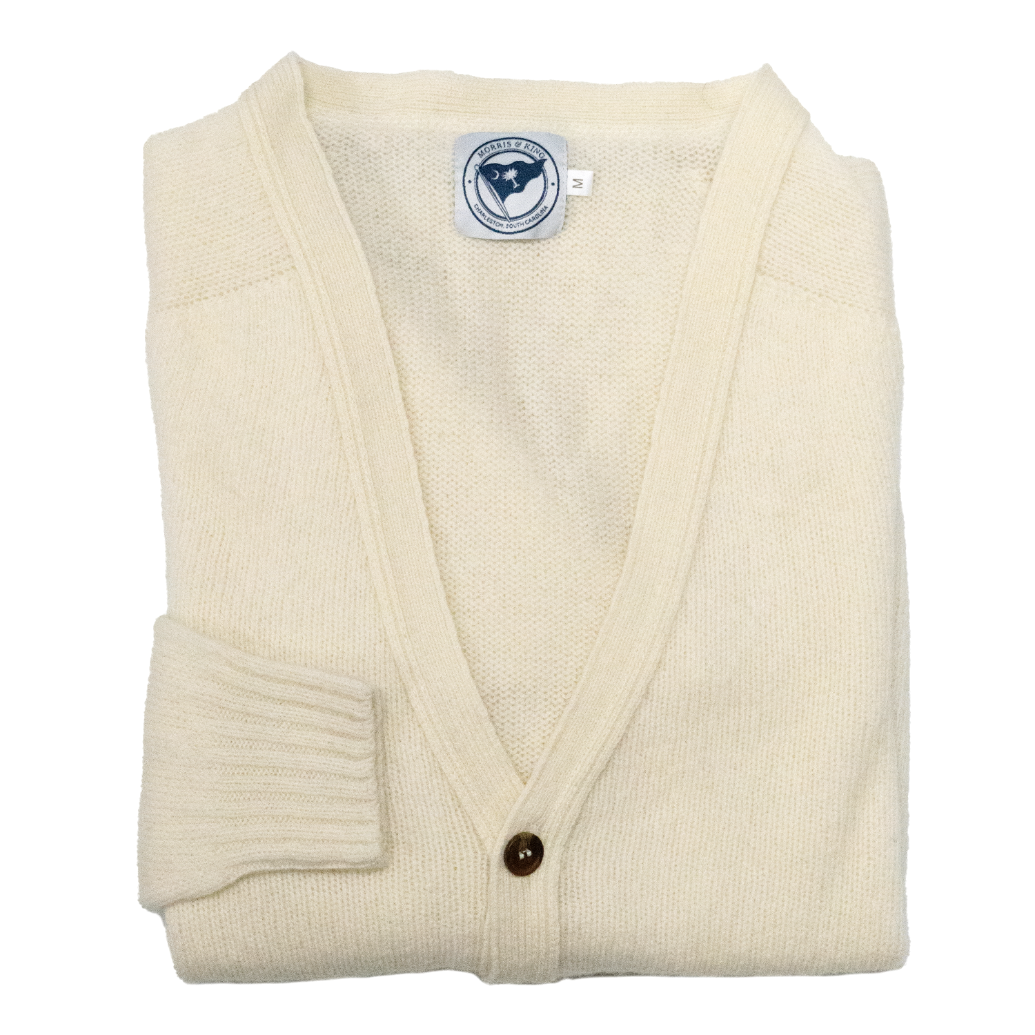 Snow White Scottish Shetland Wool Cardigan