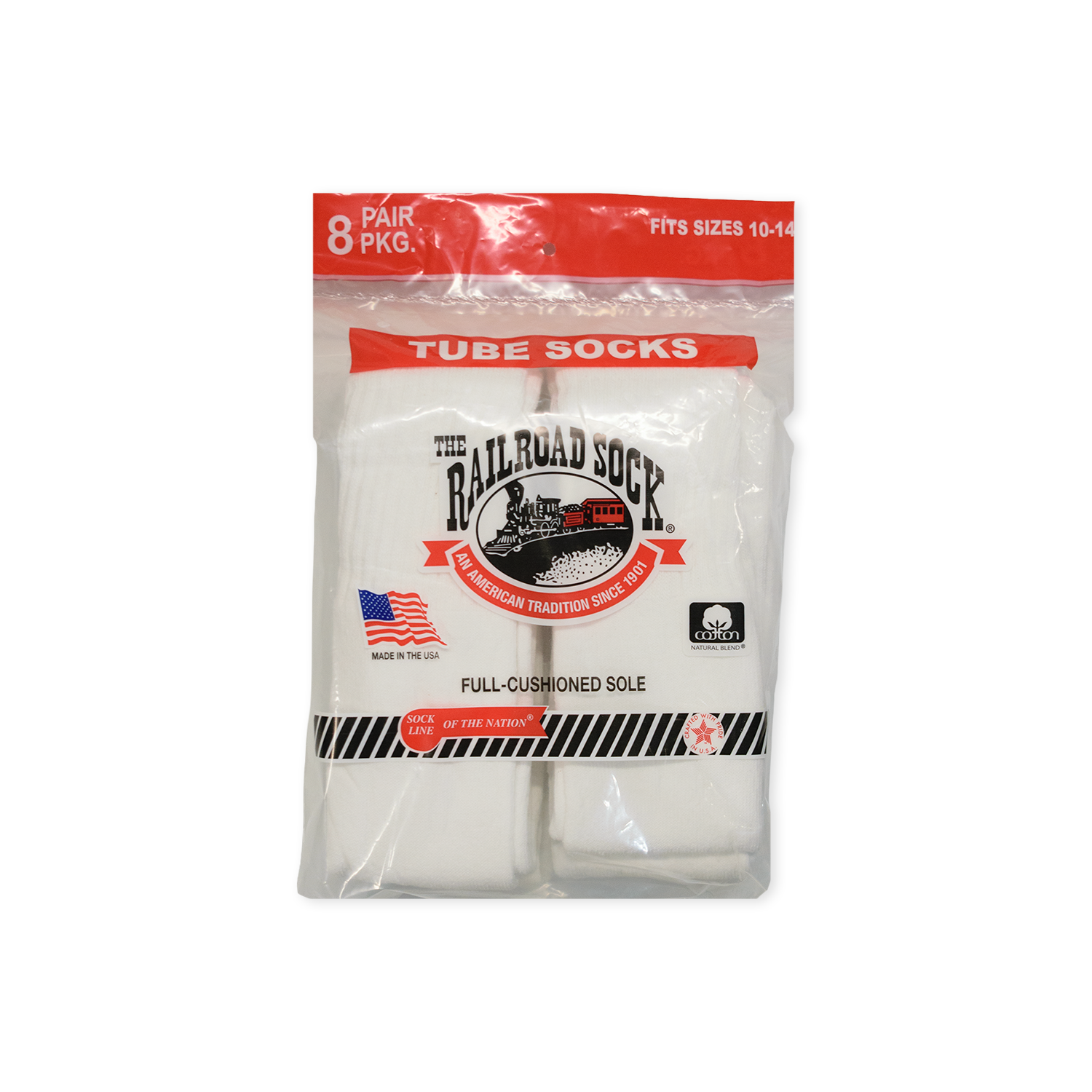 White Cotton Tube Socks (8 Pack)