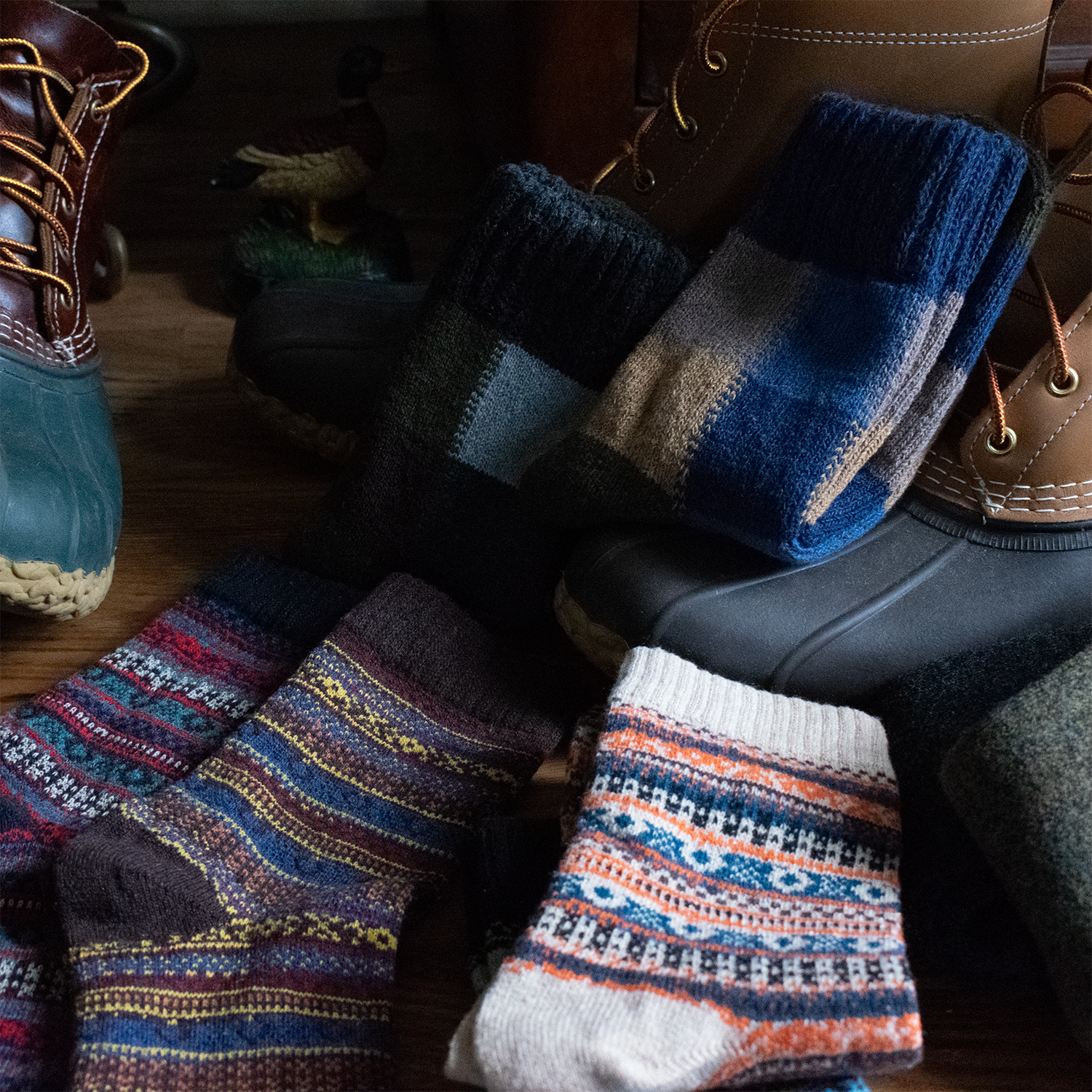 Olive Patchwork Socks