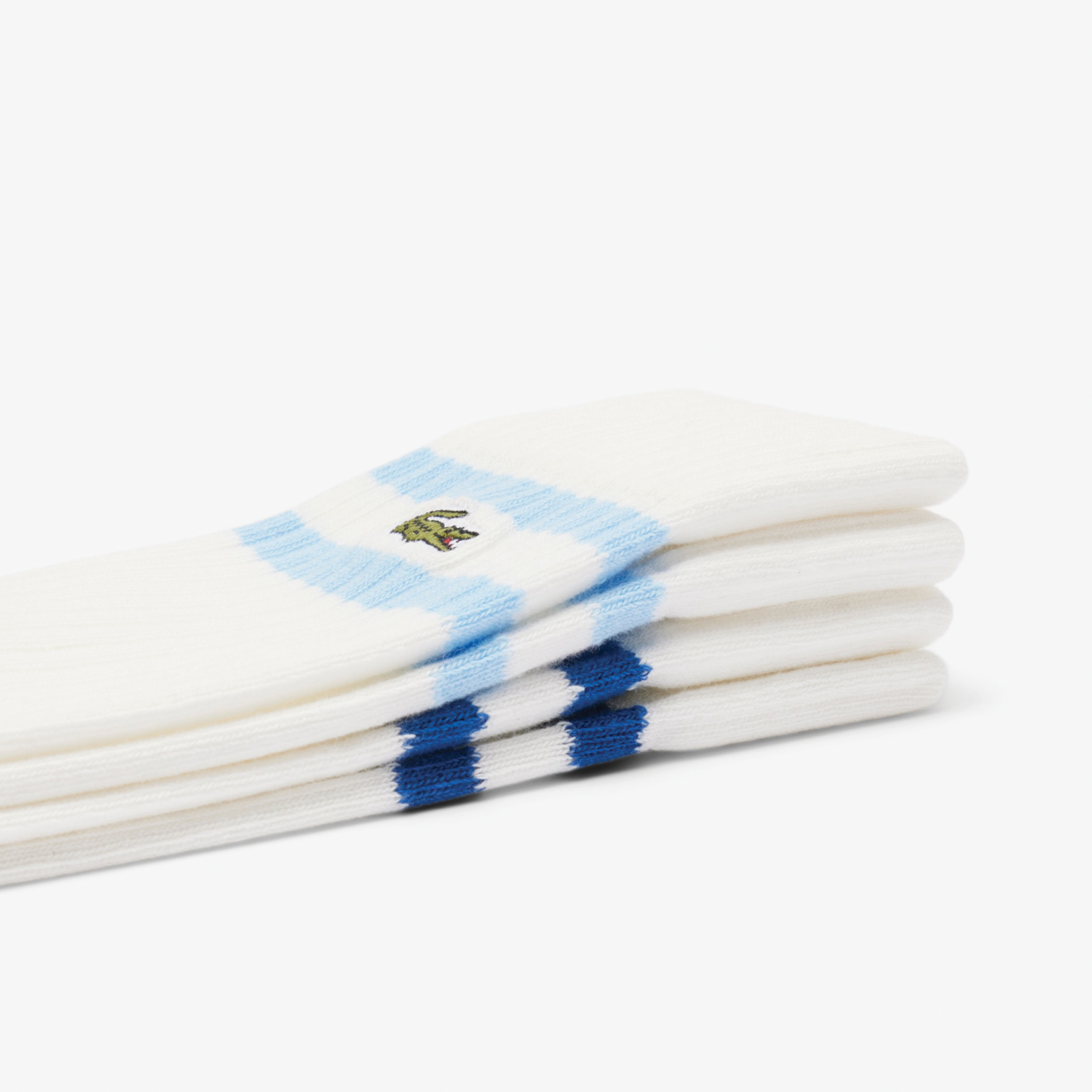 White / Blue Stripe Socks (2 Pack)