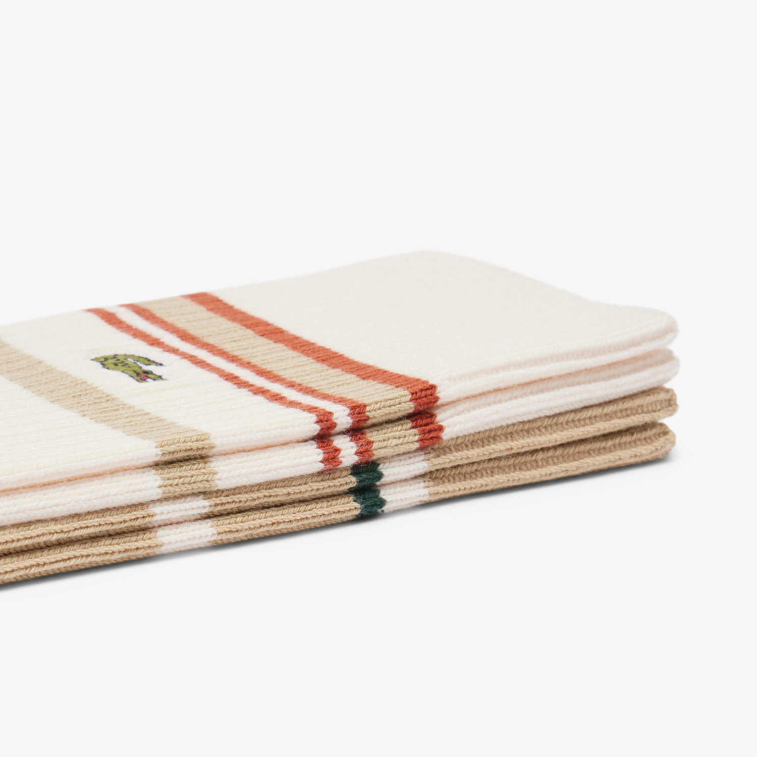 Beige / White Stripe Socks (2 Pack)
