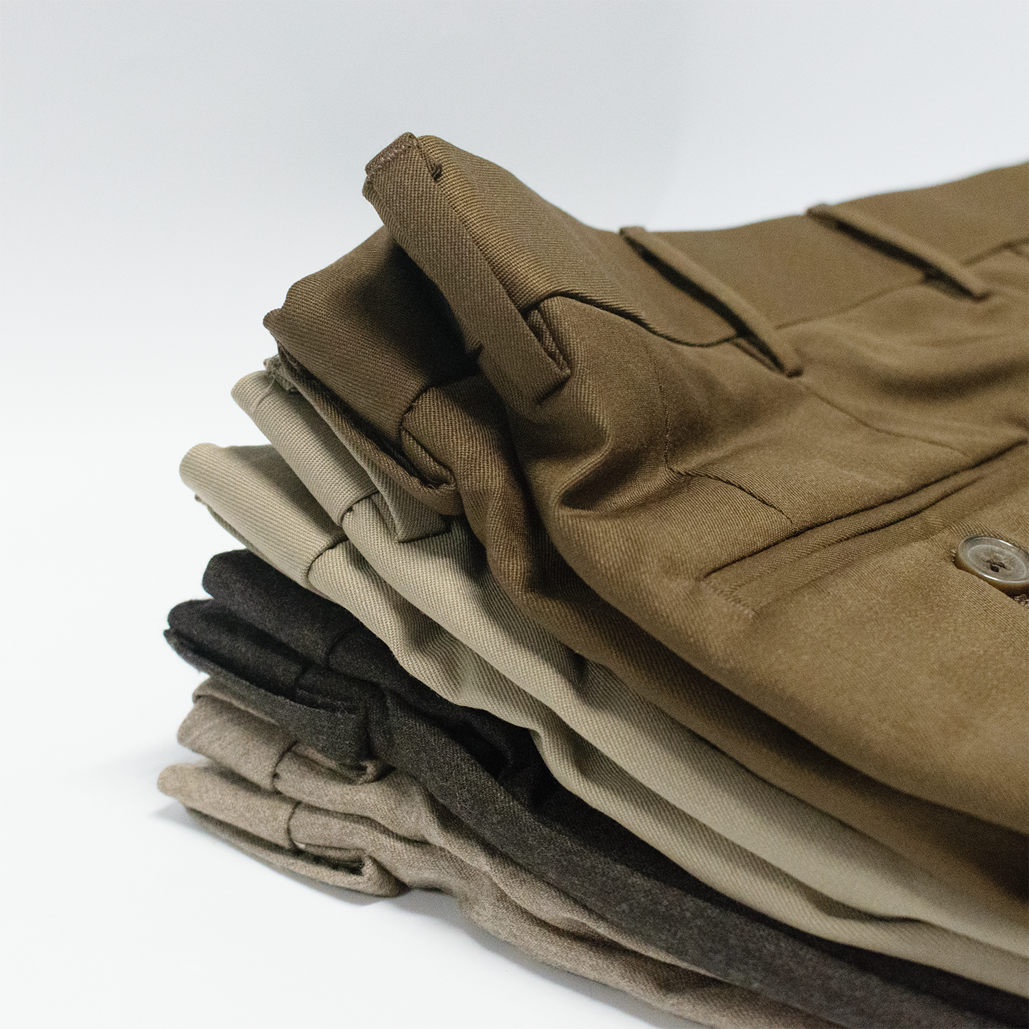 Heather Tan Wool Flannel Trousers - Classic Fit