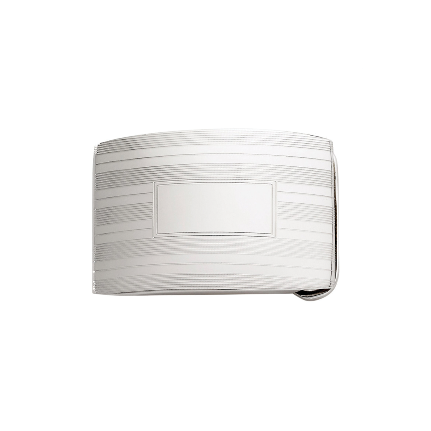 1-1/8" Engine Turned Belt Buckle - Sterling Silver