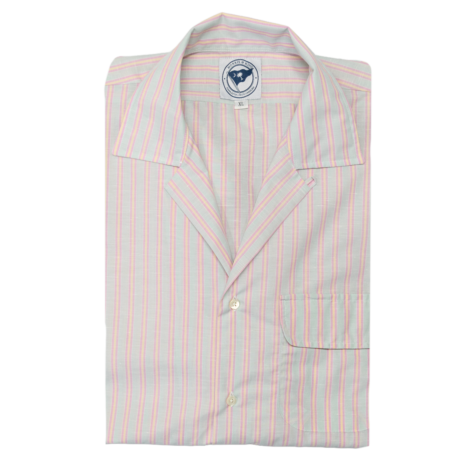 Pink / Yellow / Green Stripe MTO Summer Camp Shirt