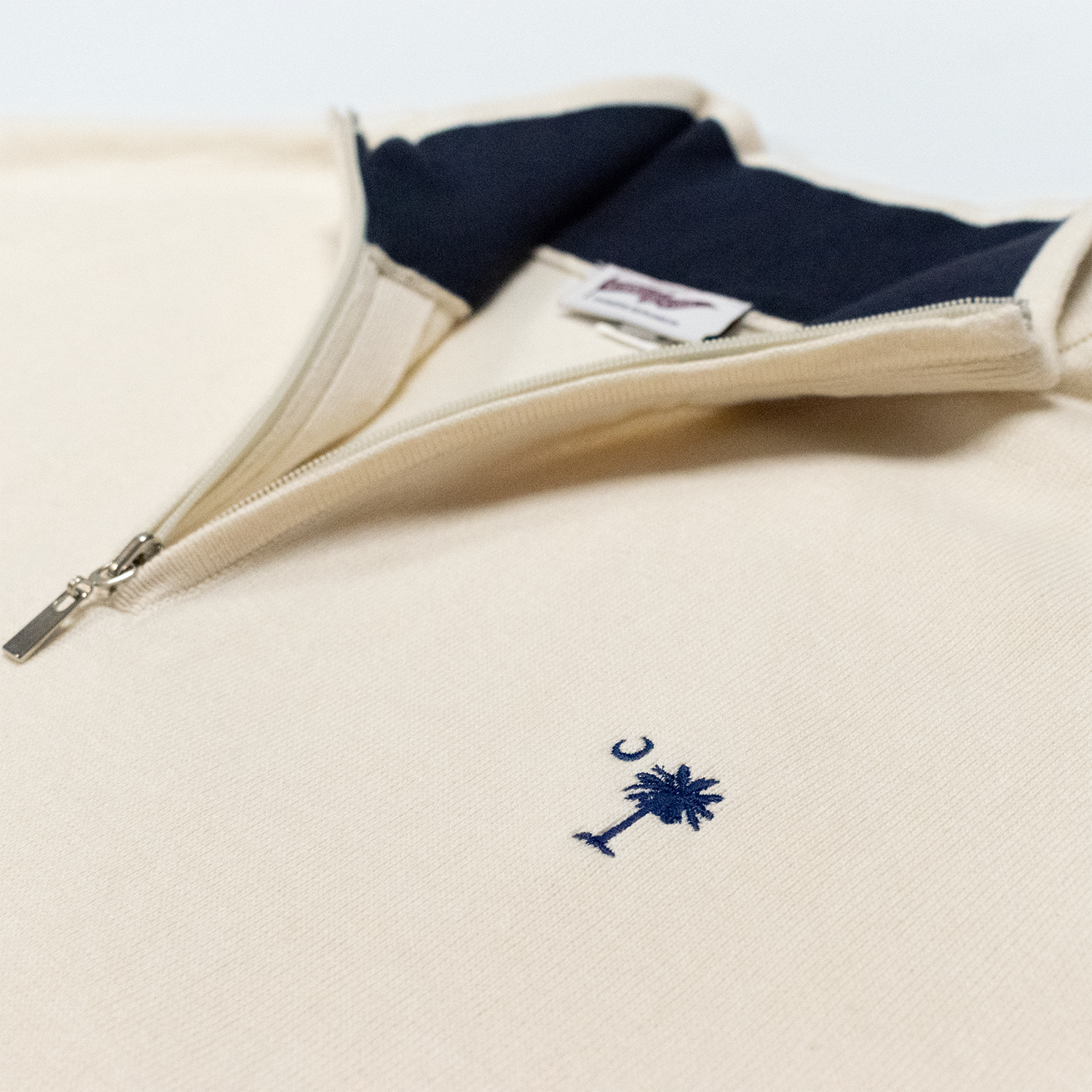 Ecru Lightweight Quarter Zip Sweater