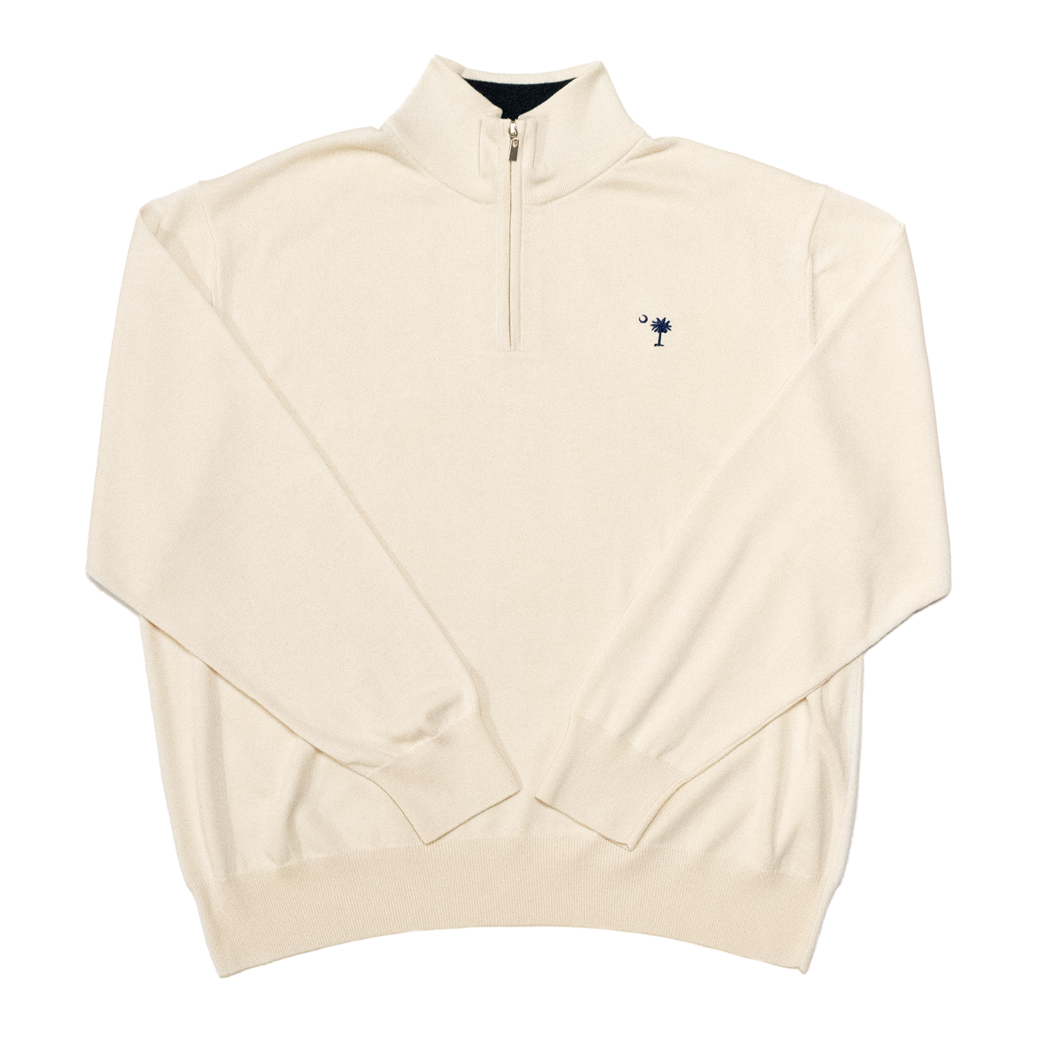 Ecru Lightweight Quarter Zip Sweater