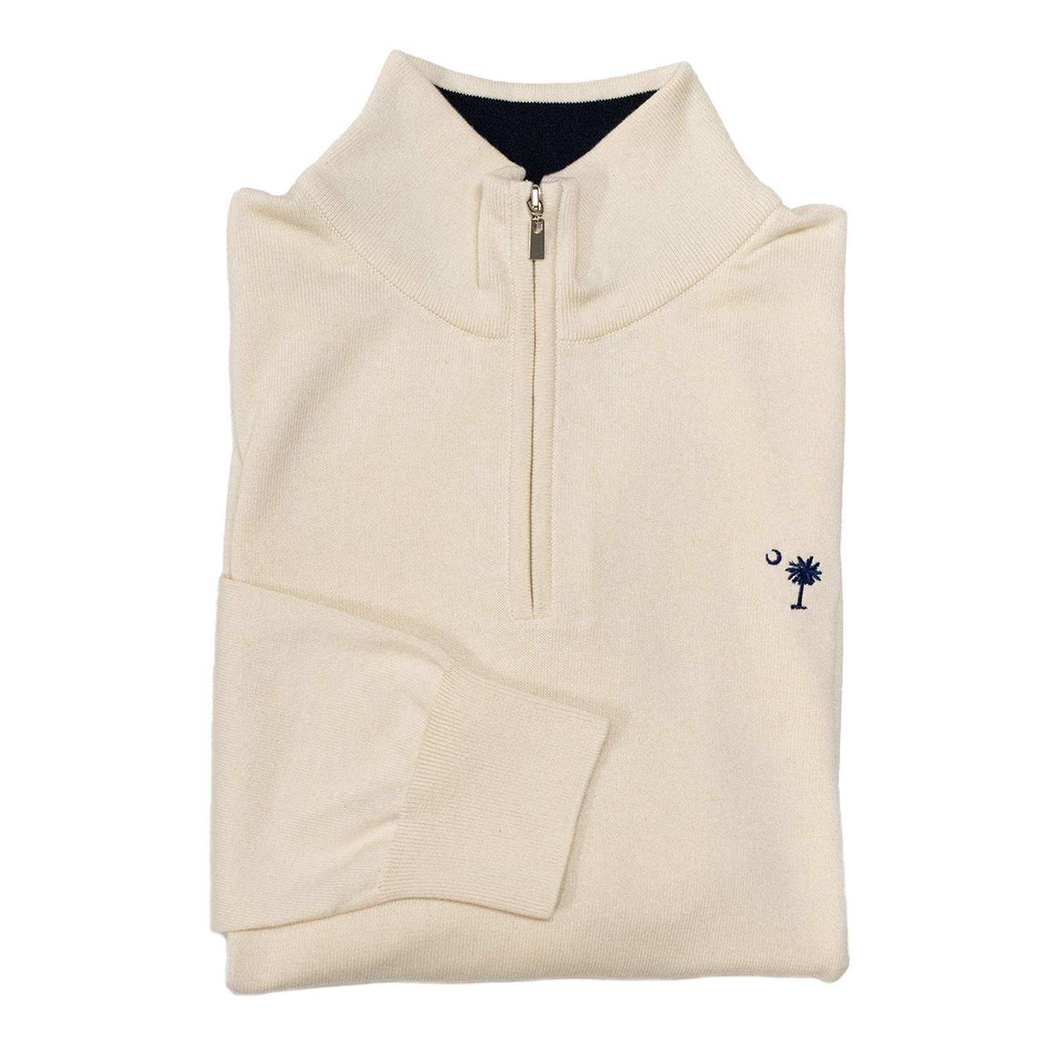 Ecru Lightweight Quarter Zip Sweater