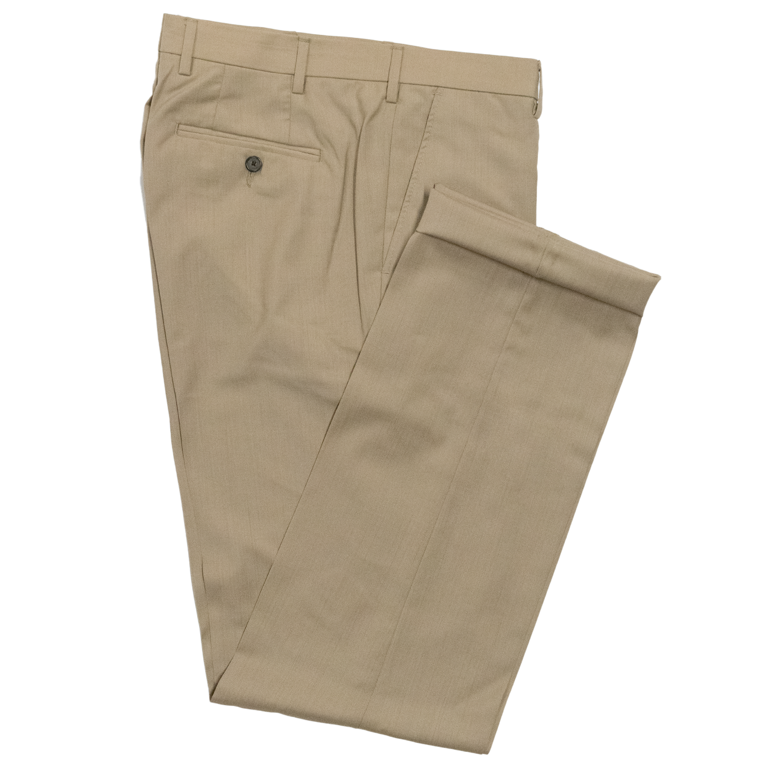 パンツ Wool Tropical Tapered Slacks Pants 4 Tan Tropical Wool Trousers - Classic Fit