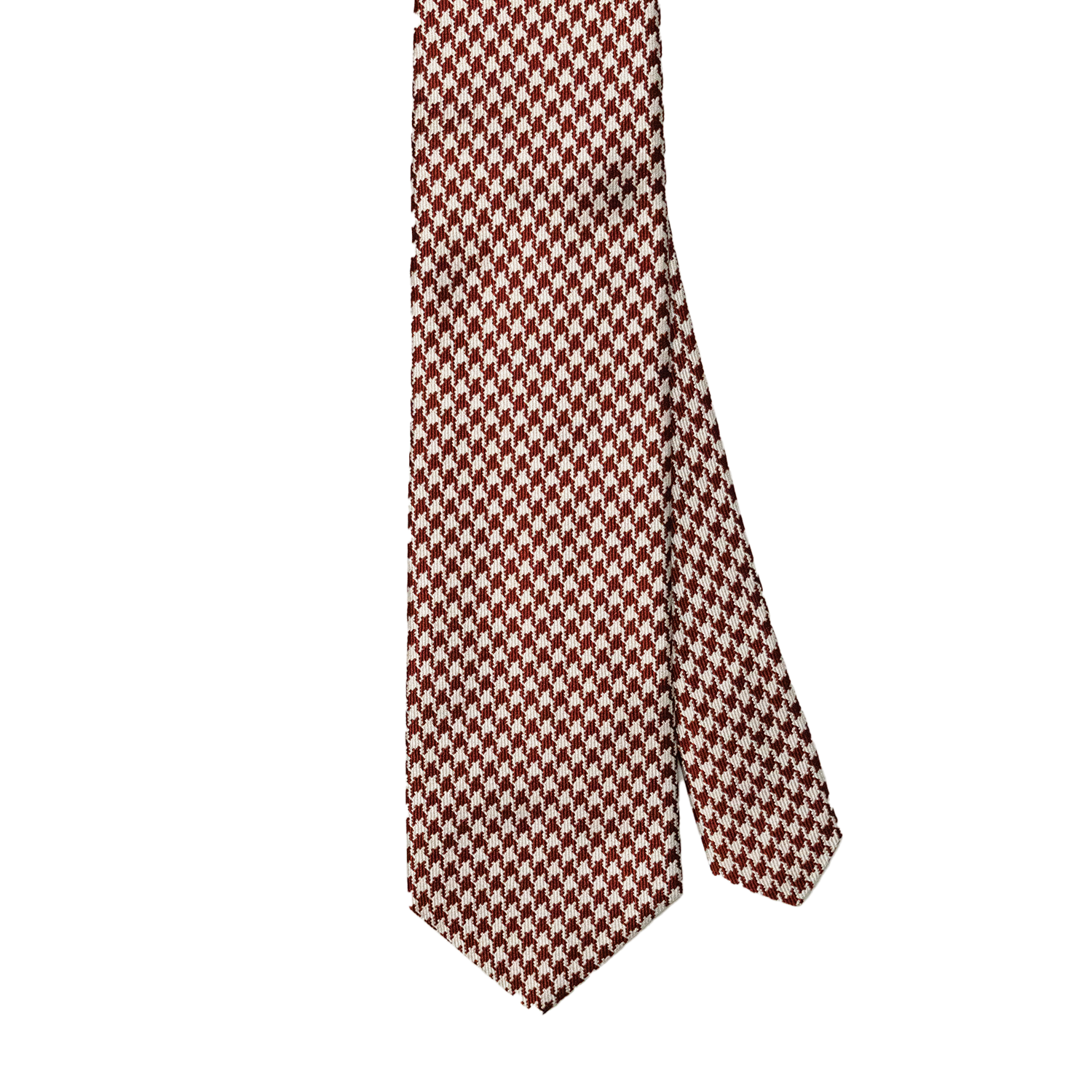 Burgundy / Silver Houndstooth Tie