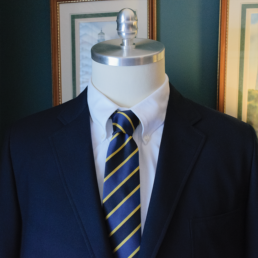 Navy Wool Hopsack Triple Patch Pocket Blazer