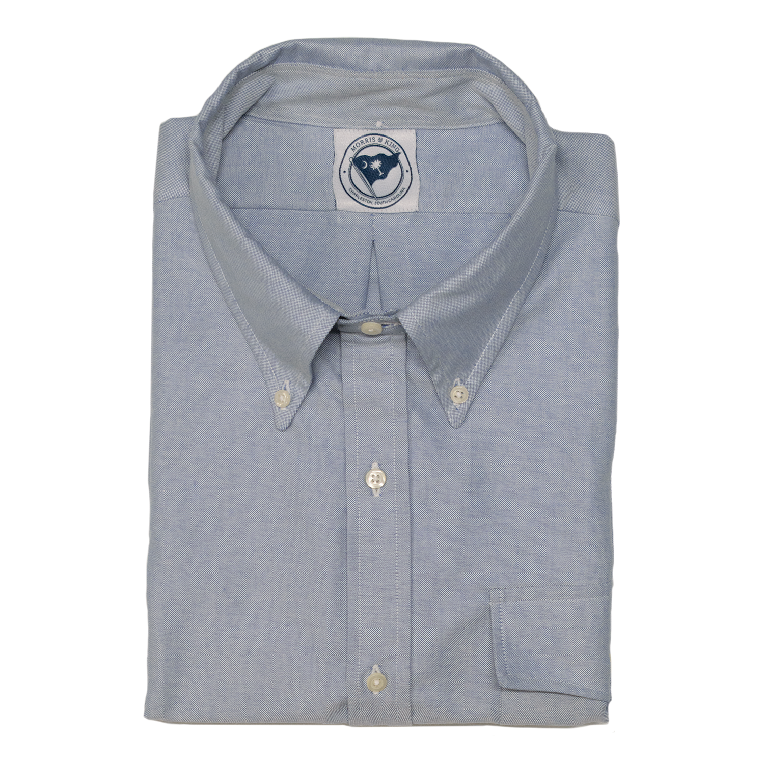 Blue 'Six Button Front' Unbleached Oxford MTO Button Down Shirt