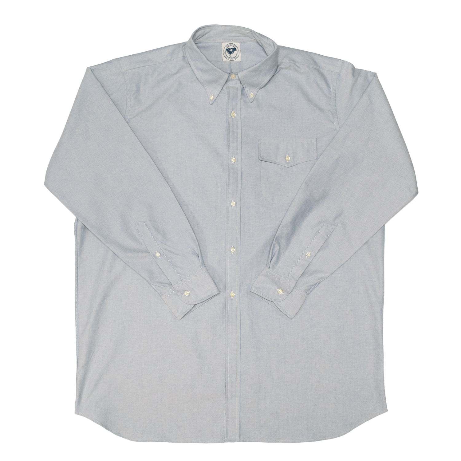 Blue 'Six Button Front' Unbleached Oxford MTO Button Down Shirt