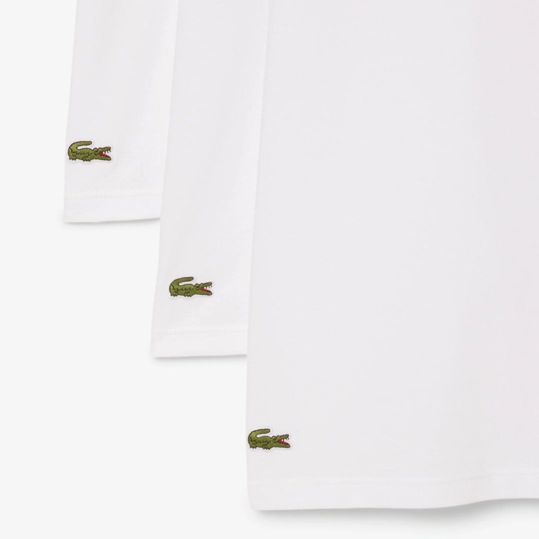 White Cotton V-Neck Undershirts (3 Pack)