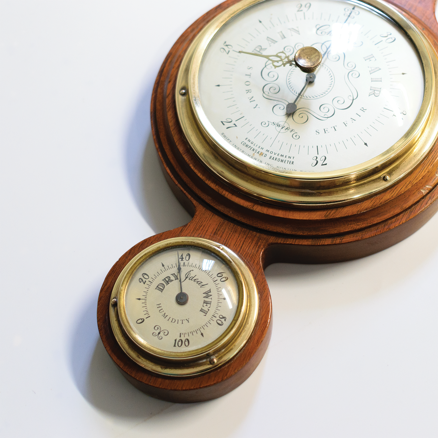 Wooden English Movement Barometer (1960s)