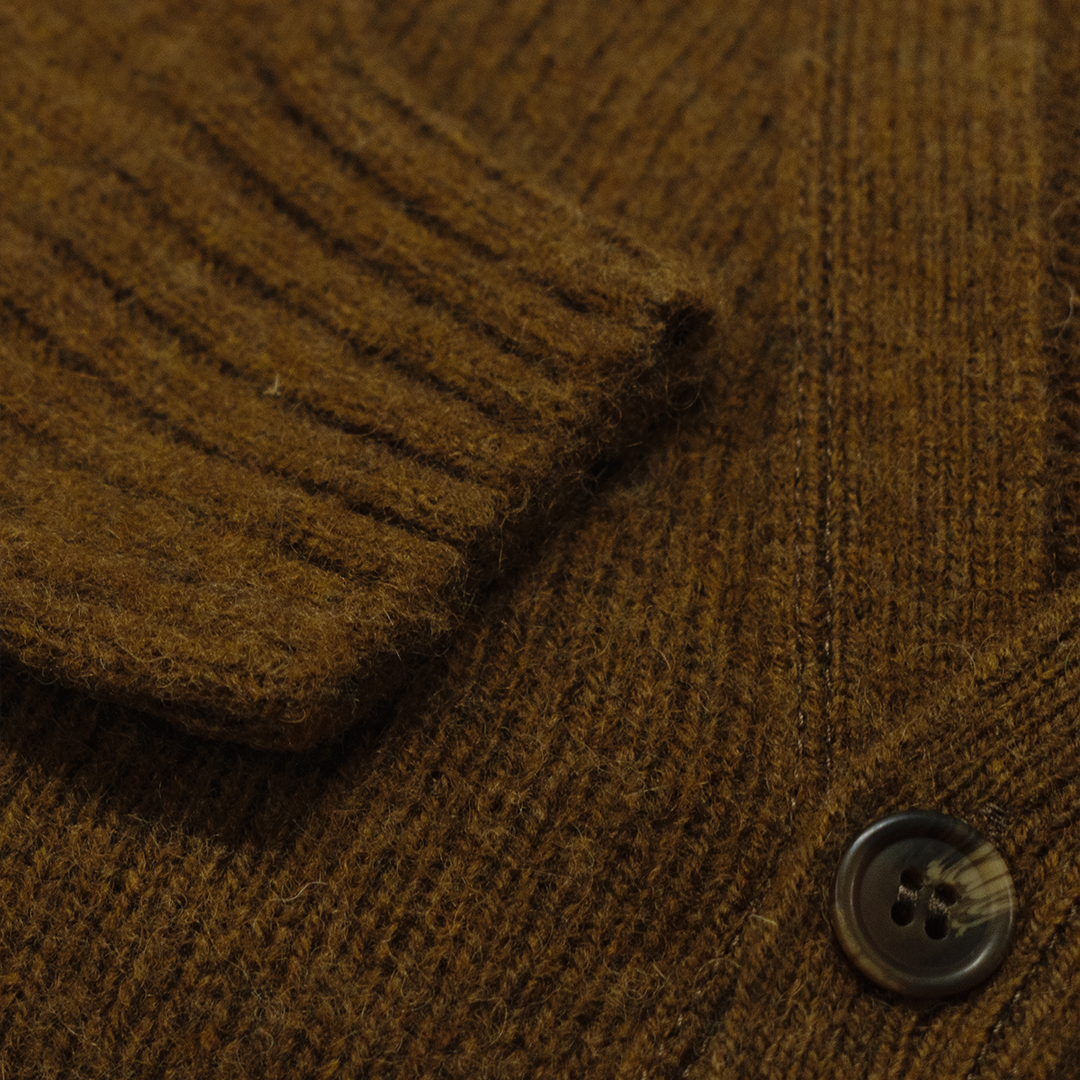 Walnut Brushed Scottish Shetland Wool Cardigan