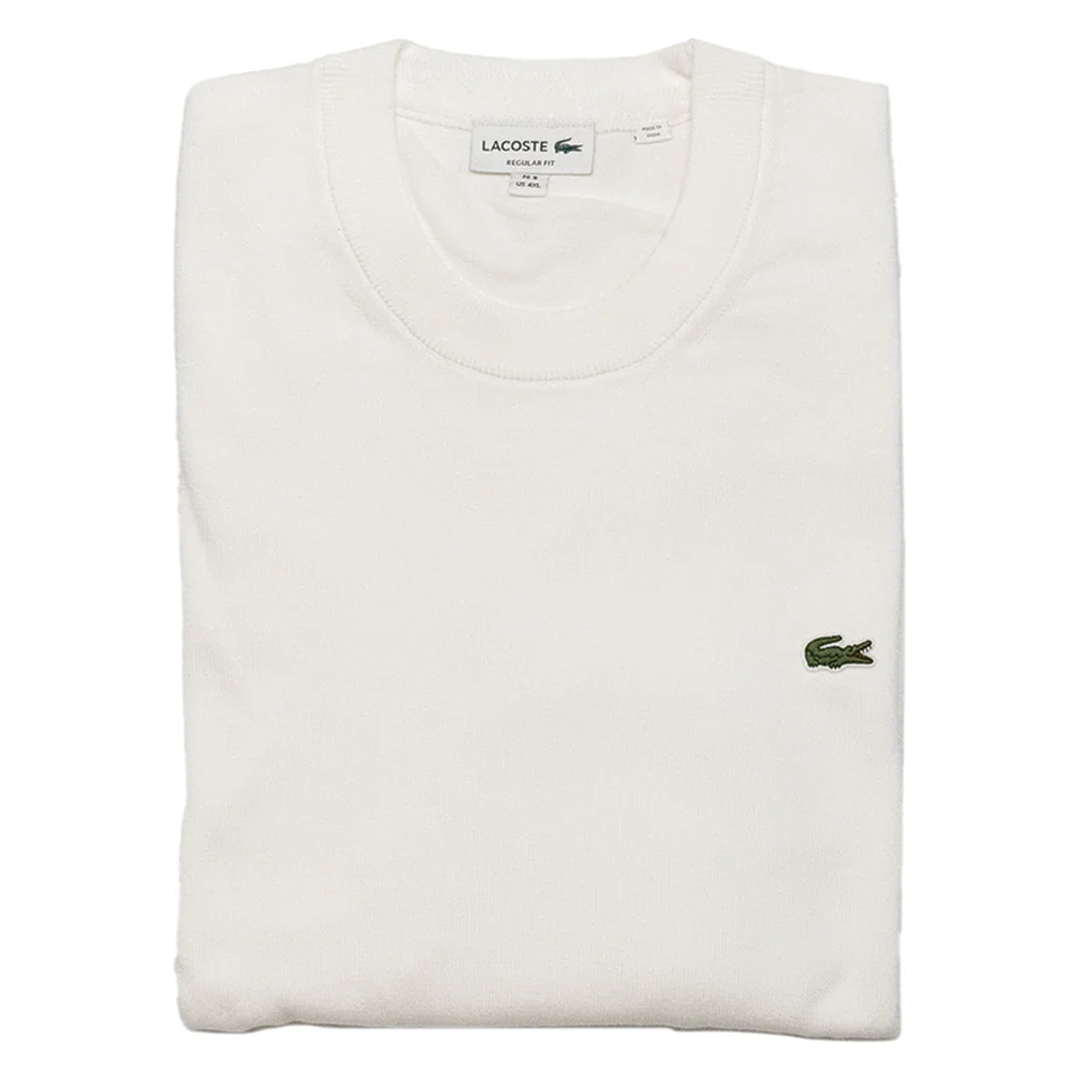 White Cotton Crew Neck Sweater