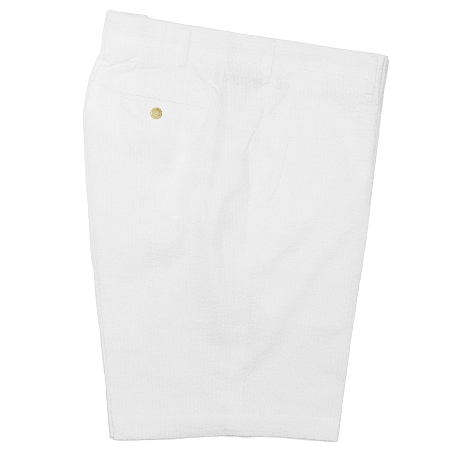 White / White Seersucker Shorts - Classic Fit