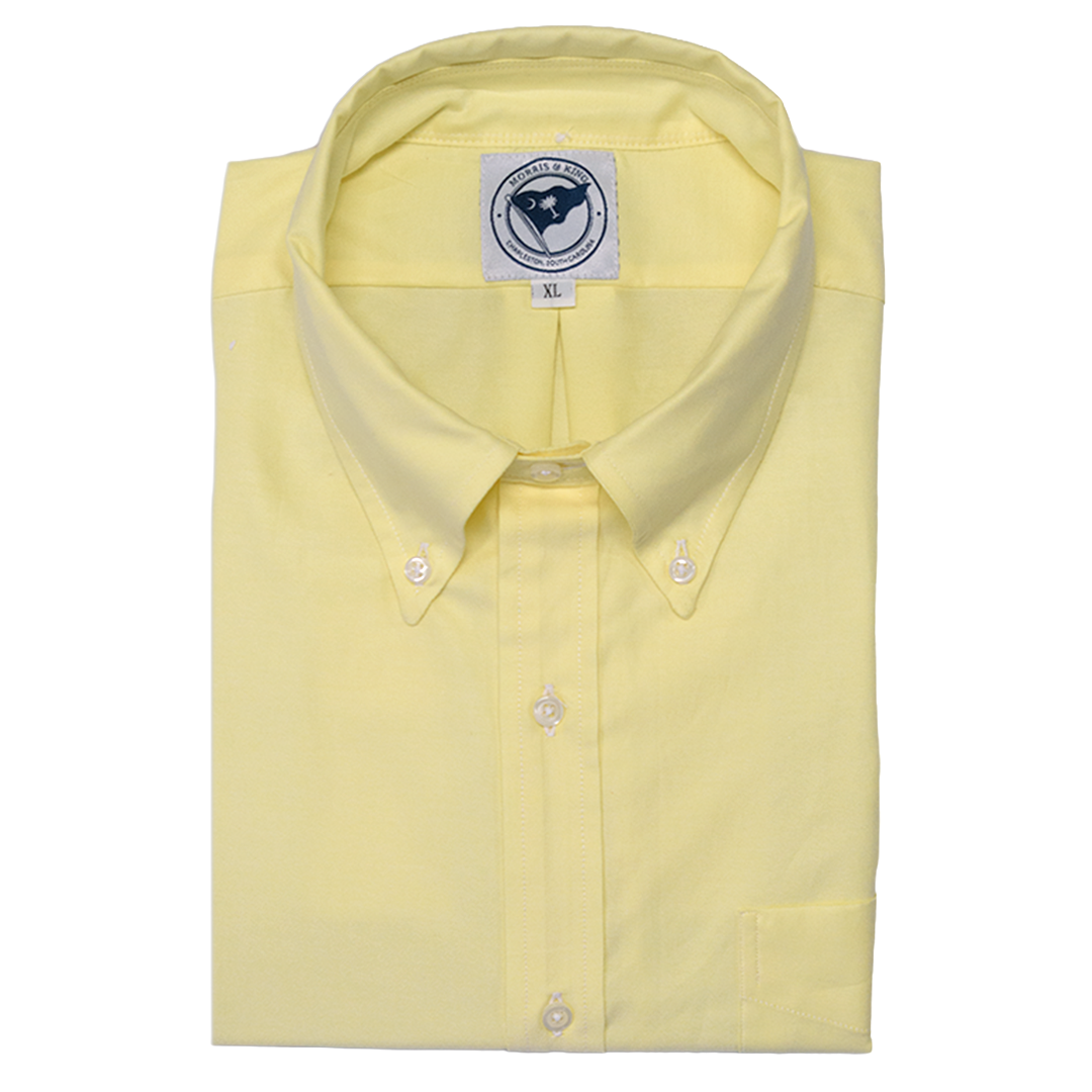 Yellow Six Button Oxford Button Down Shirt - Traditional Fit