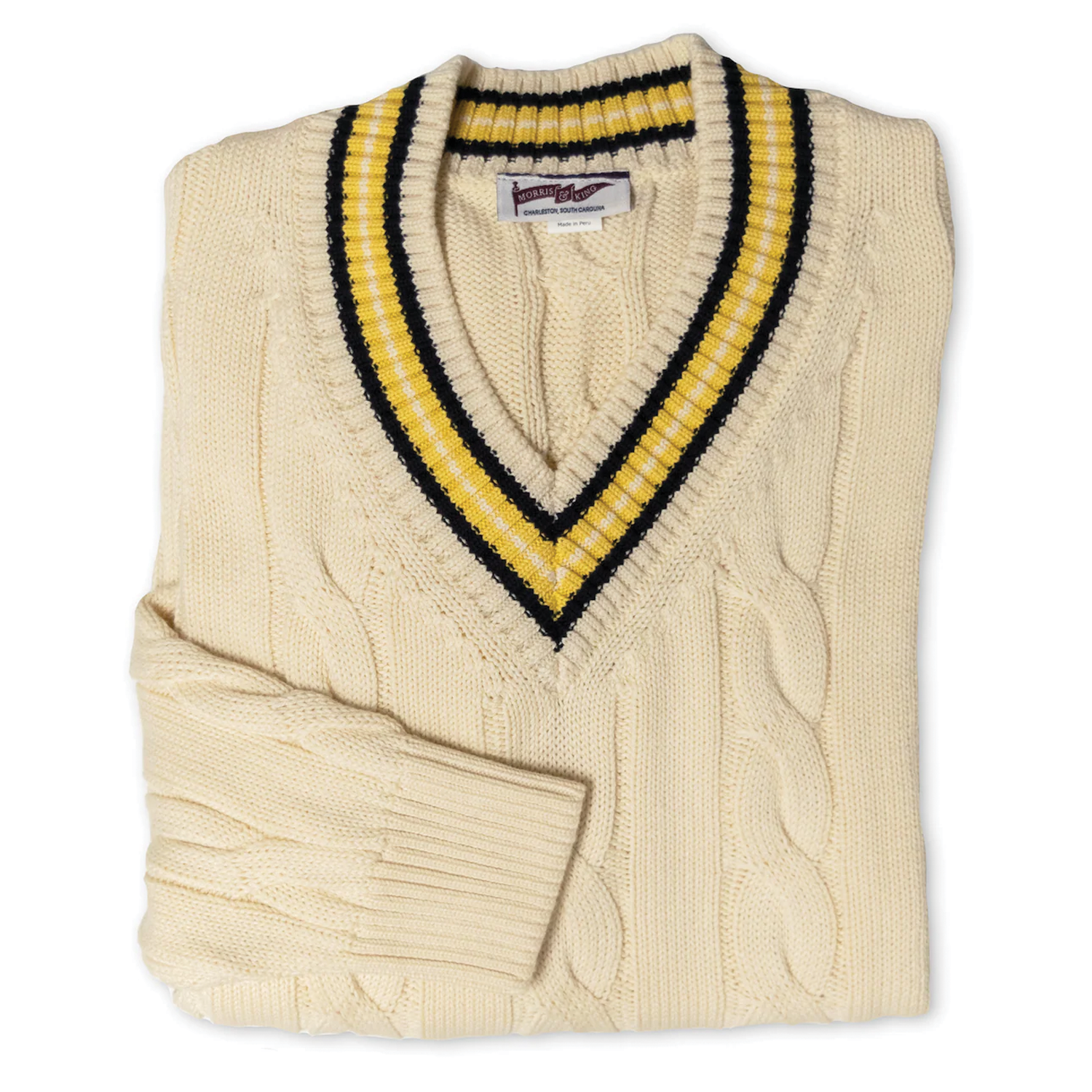 Cream / Navy / Yellow Classic Cricket Sweater