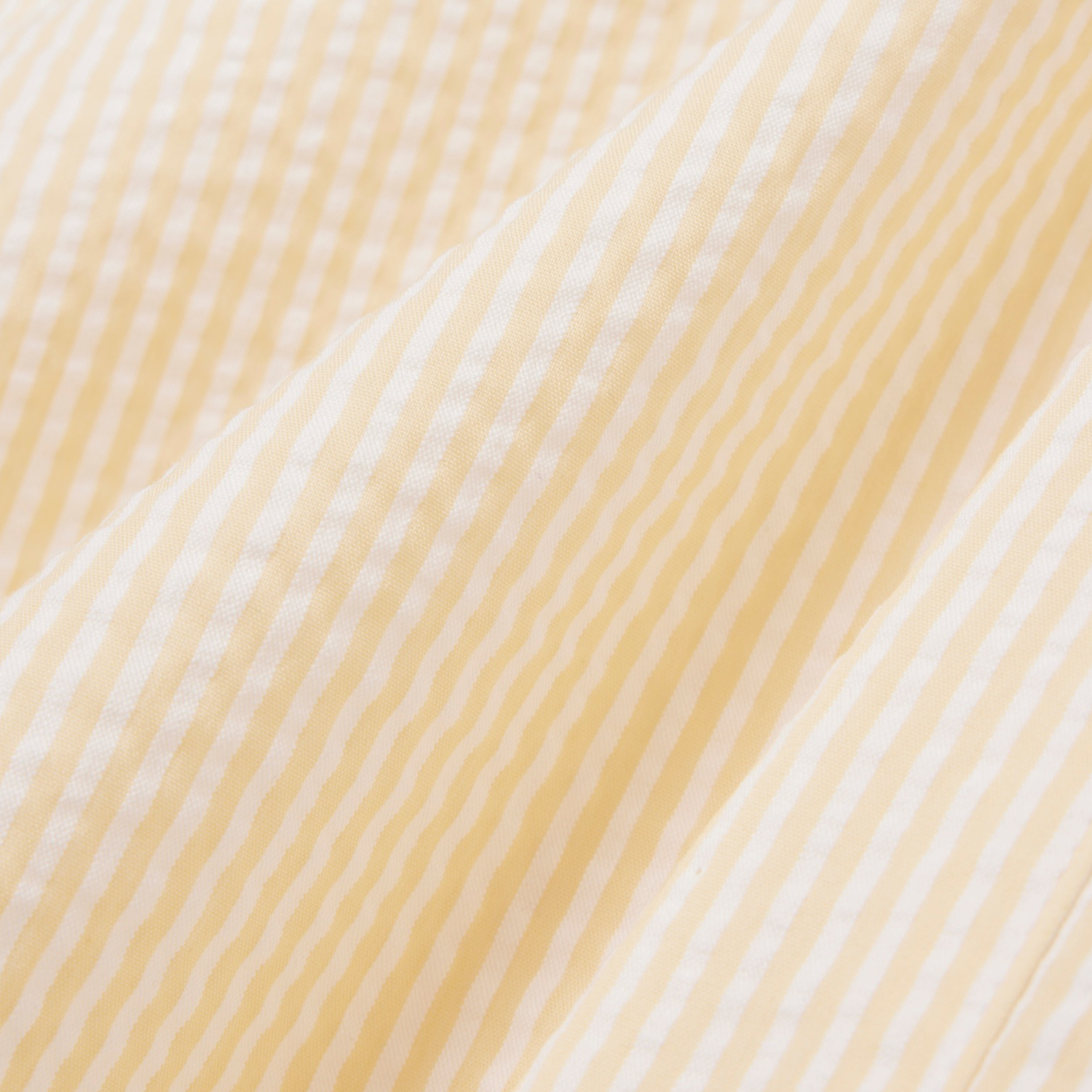 White / Yellow Mid Length Striped Textured Swim Trunks