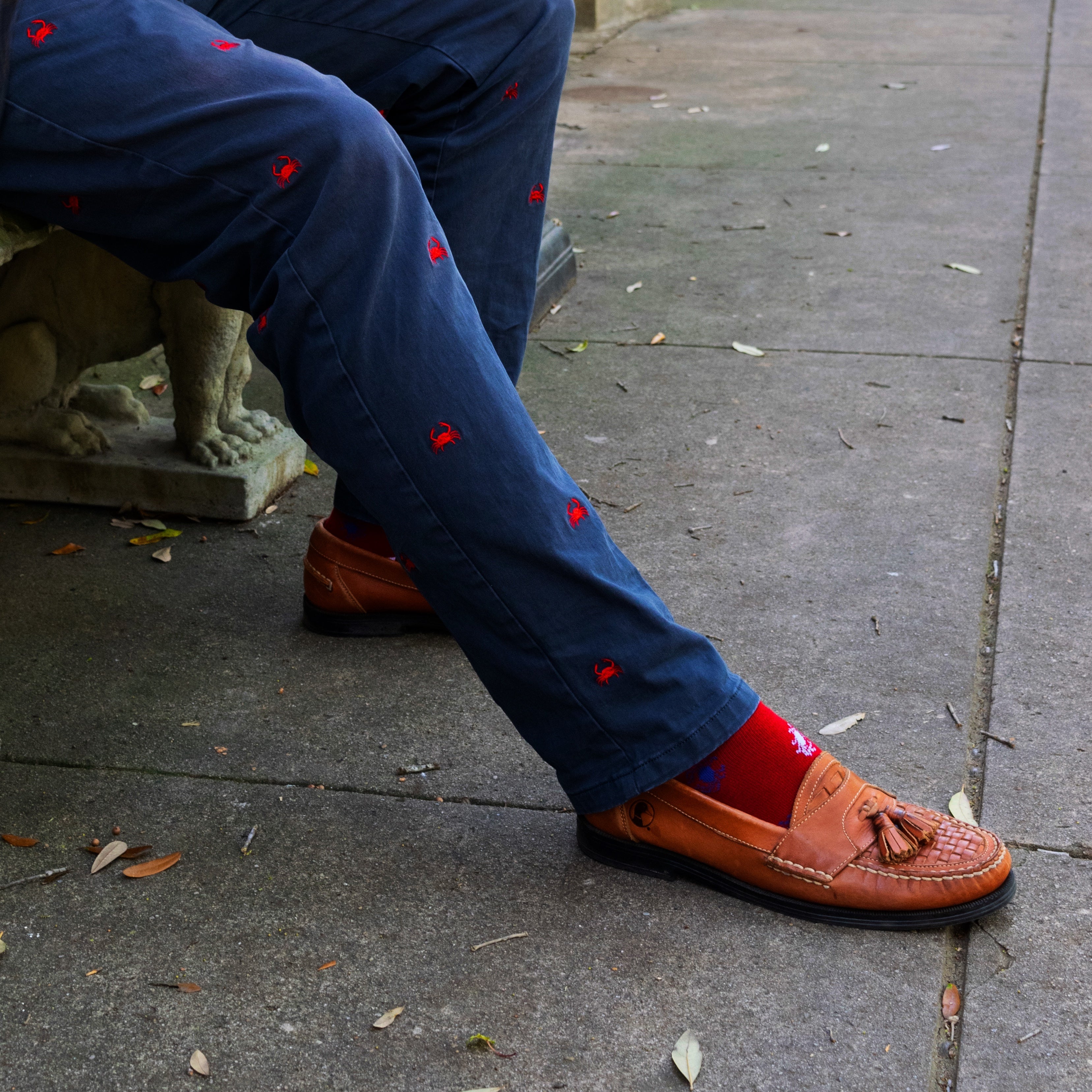 Red Crab Motif Twill Pants - Regular Fit (SS22)