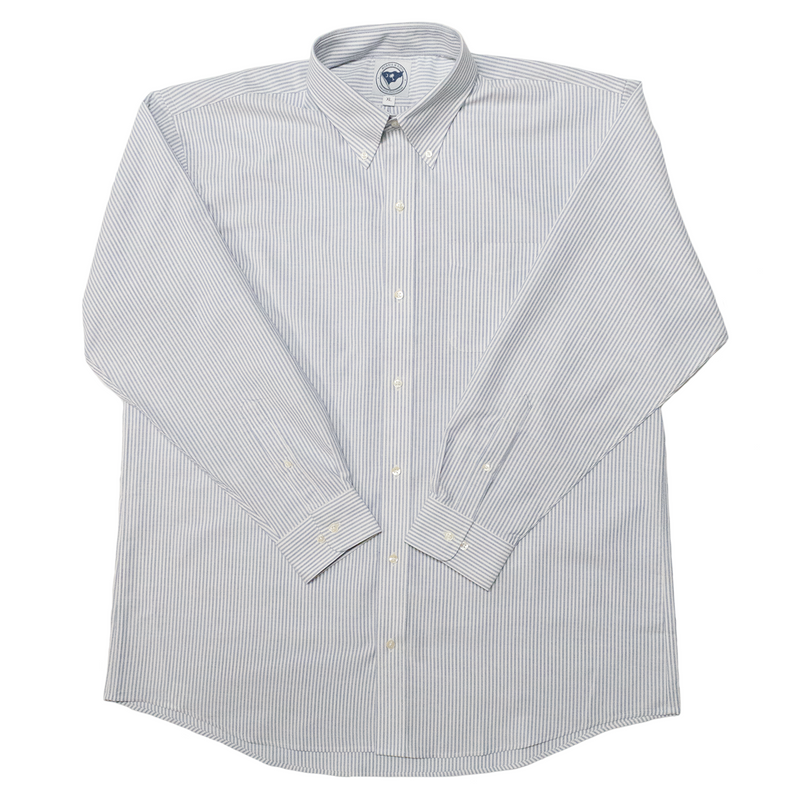 Morris & King Blue / White Stripe Oxford Button Down Shirt - Classic Fit