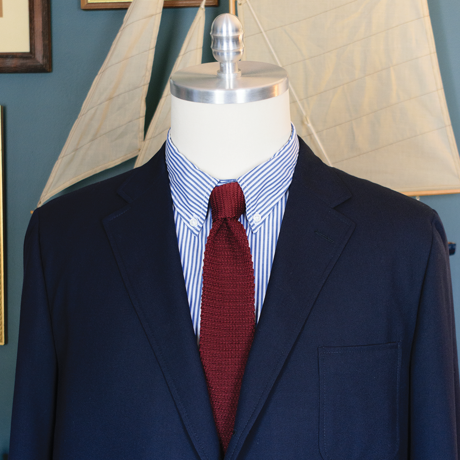 Blue Bengal Stripe Button Down Shirt - Made To Order
