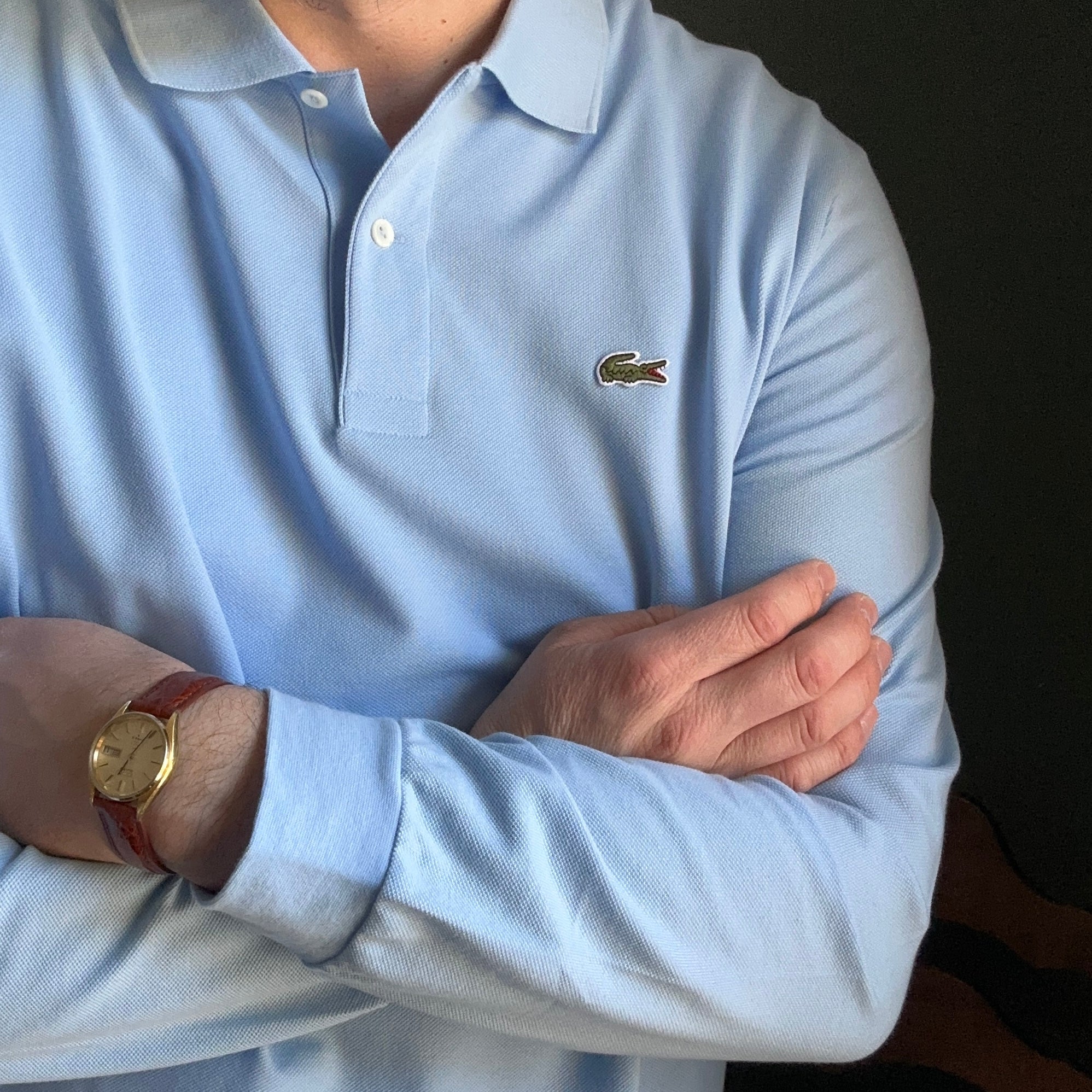 Pastel Blue Original L.12.12 Long Sleeve Polo