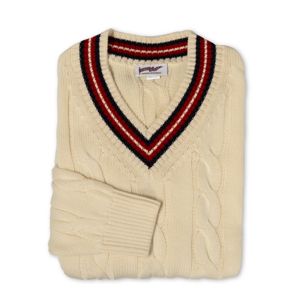 Navy / Red / Cream Classic Cricket Sweater