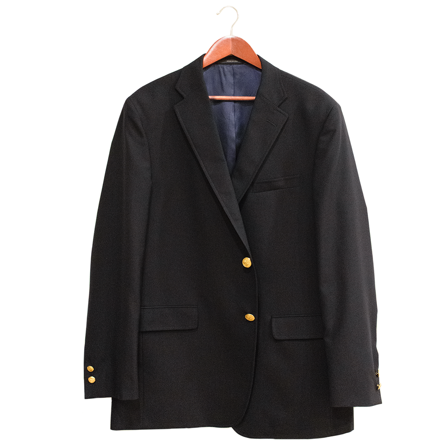 Navy Worsted Wool Blazer