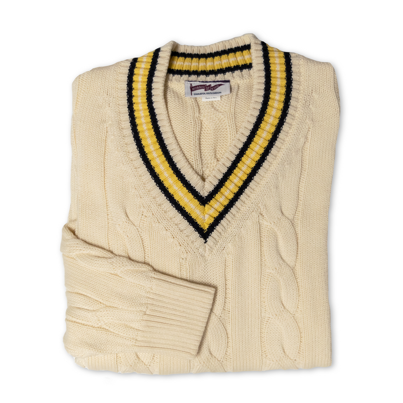 Navy / Yellow / Cream Classic Cricket Sweater