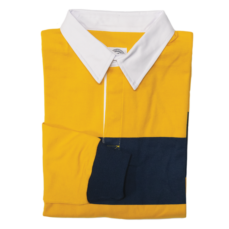 Yellow / Navy Stripe Winter Woven Rugby Shirt