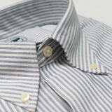 Morris & King Blue / White Stripe Oxford Button Down Shirt - Classic Fit