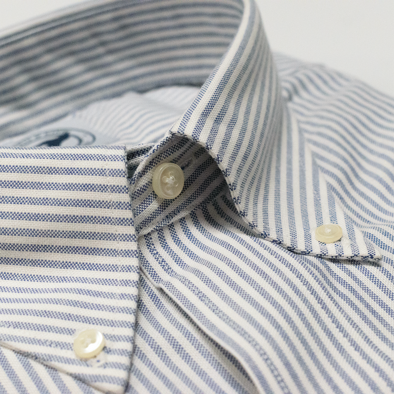 Morris & King Blue / White Stripe Oxford Button Down Shirt - Classic Fit