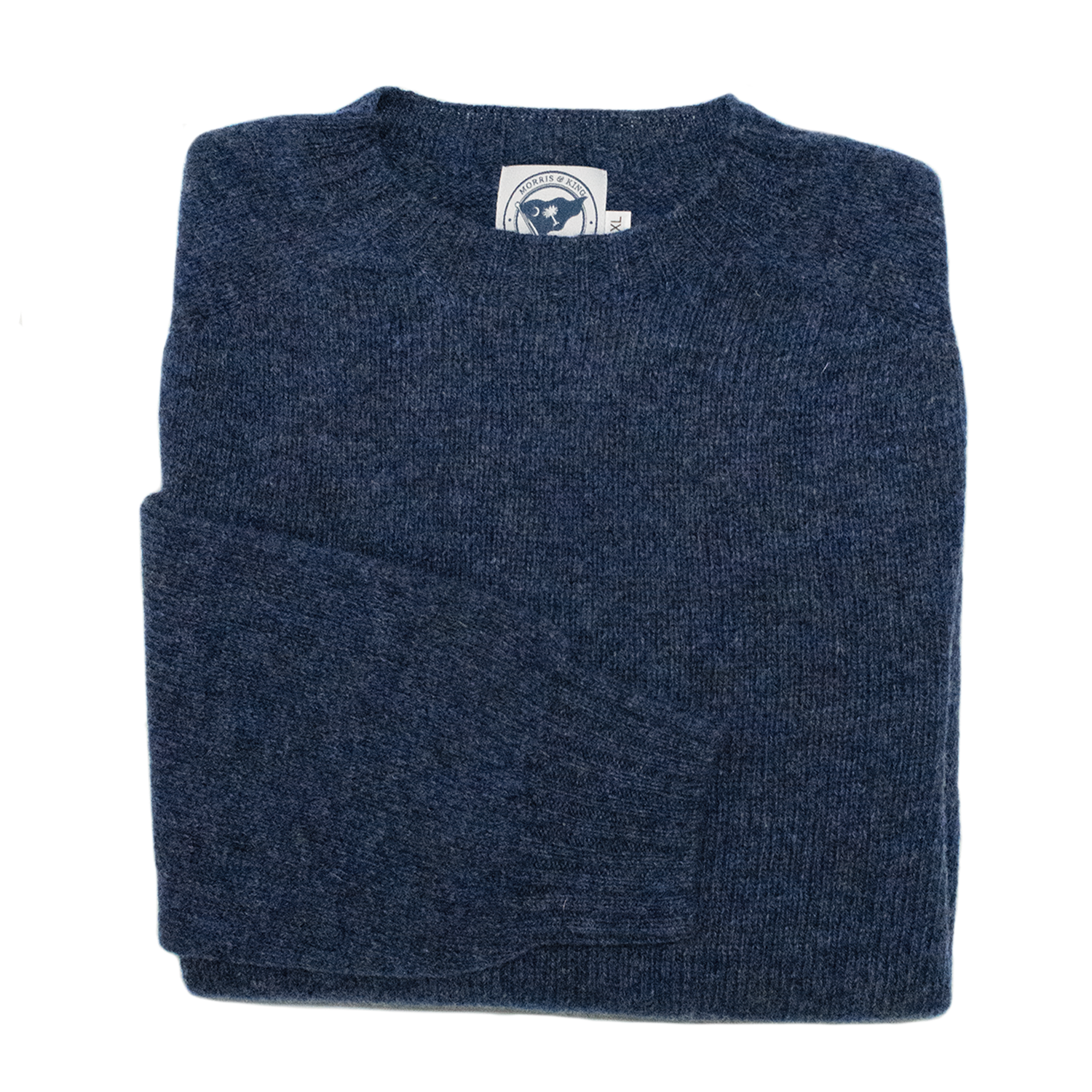 Dark Blue Scottish Shetland Wool Sweater