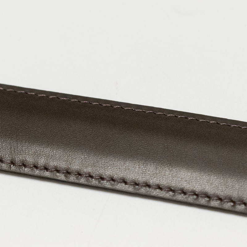 1-1/8" Brown French Calf Classic Leather Belt